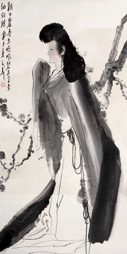王子武 仕女 立轴